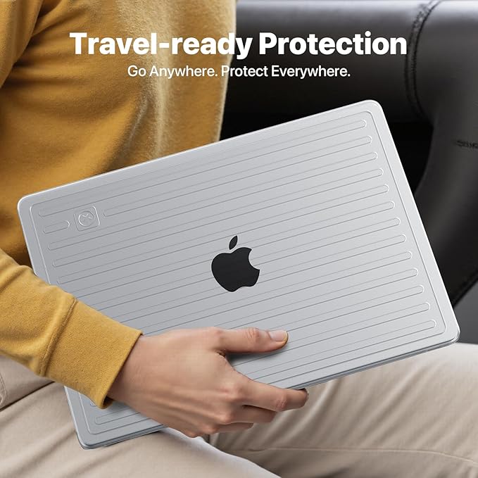 Soonjet TravelArmor for MacBook Pro 14 inch Case | M5 M4 M3 M2 M1 Pro/Max 2026 2025-2021 | Anti-Cracking Tech | 360° Defense Upgrade | Protective Hard Shell Laptop Cover | Frosted Clear