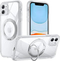 for iPhone 11 Case, Magnetic Kickstand Phone Case with [Military-Grade Protection] & [MagSafe Compatible], Slim Protective Translucent Cover 6.1" Clear Kickstand