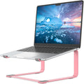 SOUNDANCE Laptop Stand for Desk, Ergonomic Metal Computer Riser for 12-17.3 Inch Laptops, Heavy Duty Stable Desktop Holder, Improves Eye Level & Workspace Organization, Pink