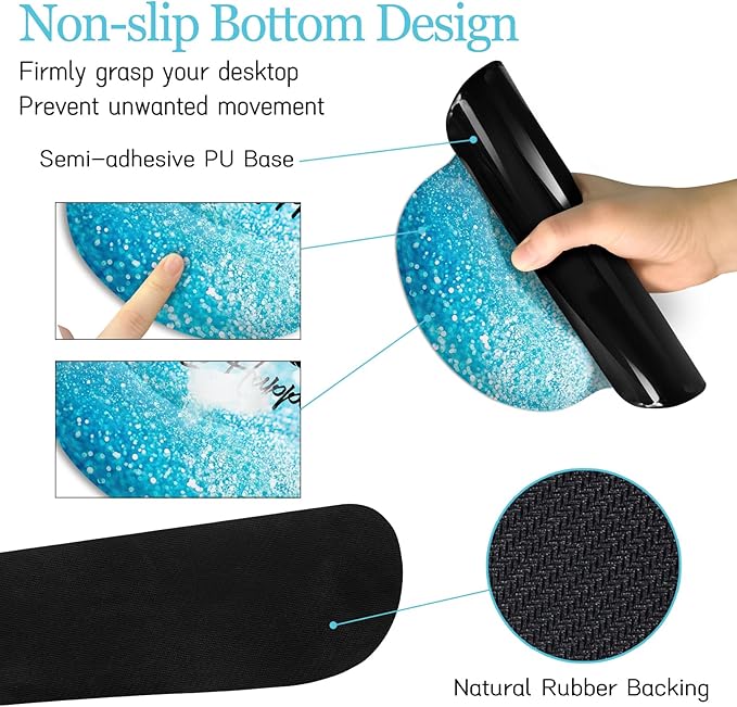 LIMKRIAN Desk Mat Pad, XXL Large Gaming Mouse Pad with Wrist Rest Wrist Support, Ergonomic Mouse Pad, Keyboard Wrist Rest, Coaster, Home Office Desk Accessories Decor Supplies, Stay Positive