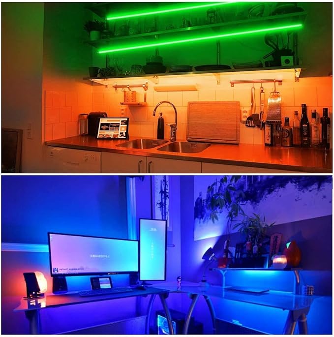 DAYBETTER Led Strip Lights 100ft, RGB Color Changing Led Strips with 44 Keys Remote Control for Room, Bedroom, Suitable for Home Decor, Living Room, Kitchen, Home Party Decoration, 24V