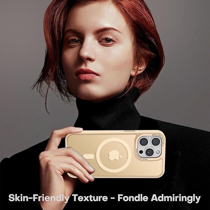 Newfuture Designed for iPhone 14 Pro Max Case with Magnetic [13 FT Military Drop Protection] [Compatible with Magsafe] Slim Translucent Matte Shockproof with Anti-Fingerprint Phone Case, Creamy Yellow