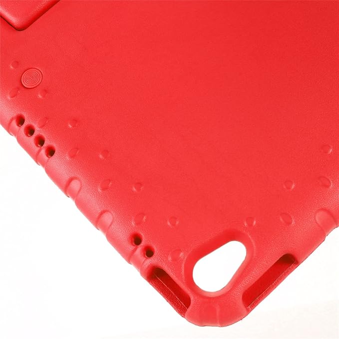 Kids Case for iPad 10th Generation (2022), iPad 11" A16 2025 Case with Pencil Holder, Techcircle Handle Stand Lightweight EVA Foam Bumper Protective Rugged Drop Protection Child Proof Cover, Red