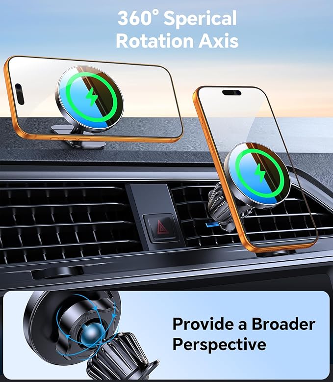 Kaistyle for MagSafe Car Mount Charger【Stronger Magnets】Magnetic Wireless Car Charger with Dashboard Pad Mounting Phone Holders for Your Car Accessories for Women Men Car Mount for iPhone 17 16 15 14
