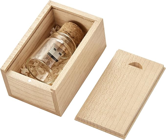USB Flash Drive, 32GB Wooden USB2.0 High Speed USB Thumb Drives Memory Stick Pen Date Storage Stick Pendrive (Drift Bottle)