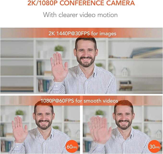 NUROUM V15-AFL Streaming Webcam with Ring Light, Autofocus Webcam for PC w/Dual Mic, 1080P 60fps, 75° FOV&Light Correction, USB Web Camera Plug&Play for Zoom/Teams/OBS/Xsplit, Streaming, Grey