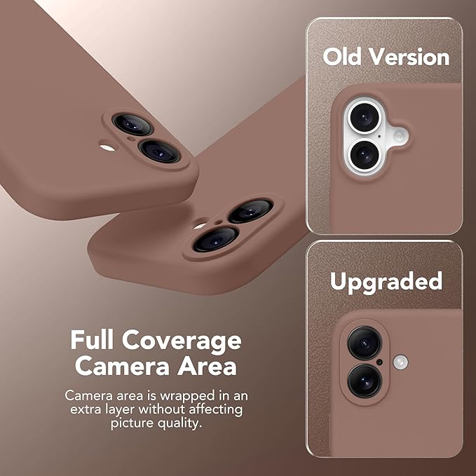 Magnetic for iPhone 17 Case, Compatible with MagSafe, [Full Camera Protection][Screen Protector] Silicone Shockproof Protective Phone Case for iPhone 17 6.3", Brown