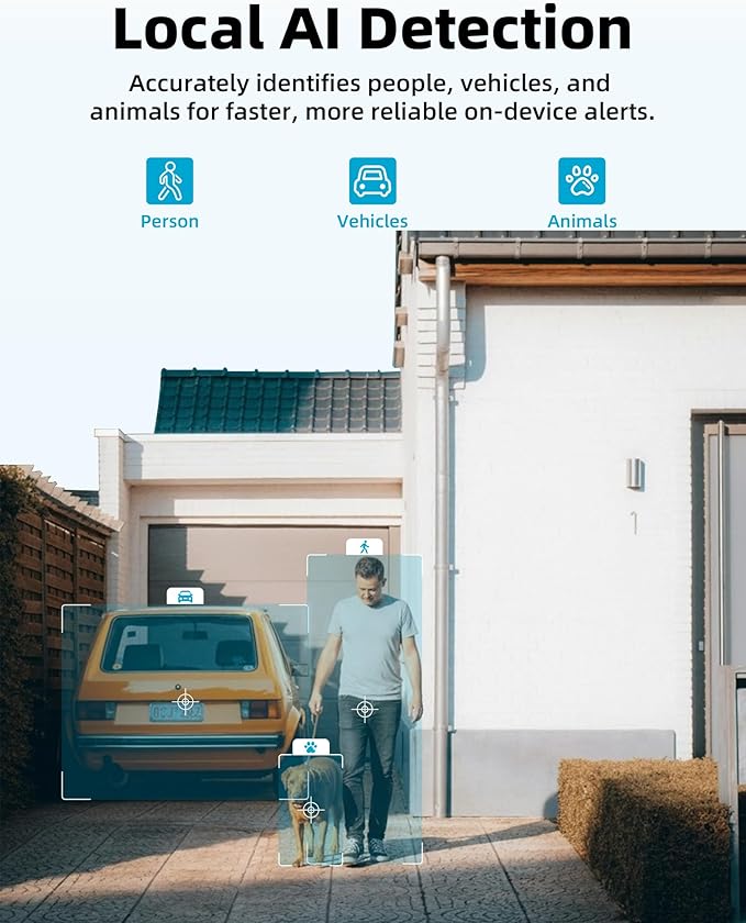 VIRTAVO Solar Security Camera Outdoor Wireless, Dual Lens Camera with Free AI Detection, Color & IR Night Vision, Optional Cloud & Local Storage, No Subscription, IP65, 2.4GHz WiFi