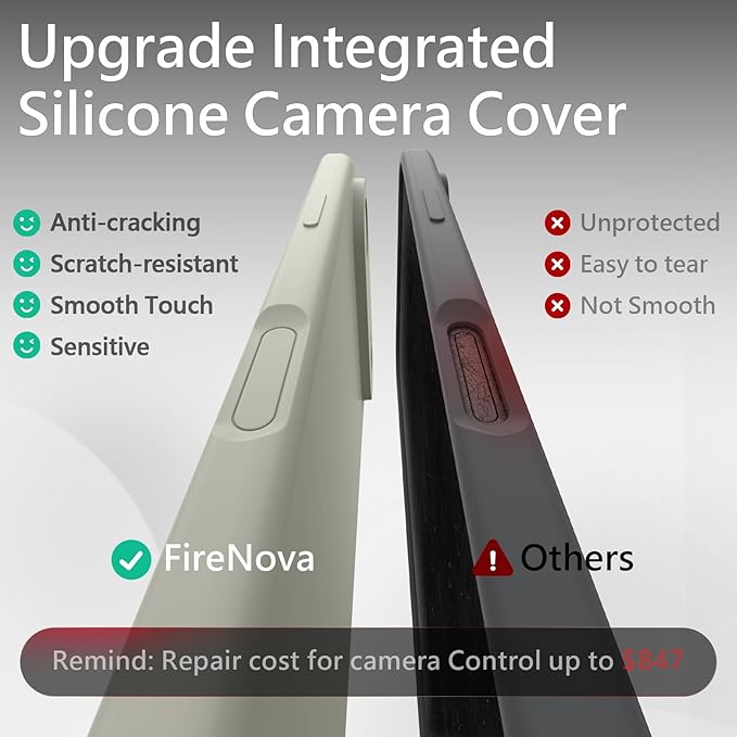 FireNova Magnetic for iPhone Air Case, Compatible with MagSafe, [Integrated Silicone Camera Control Button] [Camera Protection] Microfiber Lining Phone Case for iPhone 17 Air, 6.5", Stone