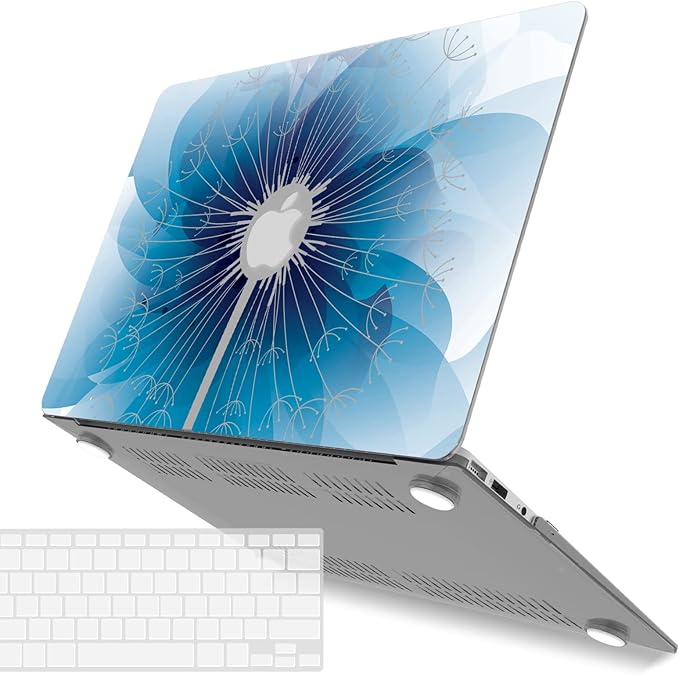 IBENZER Compatible with Old Version MacBook Air 13 Inch Case (2010-2017 Release). Models: A1466 / A1369, Plastic Hard Shell Case with Keyboard Cover for Mac Air 13, Dandelion, A13PGY+1
