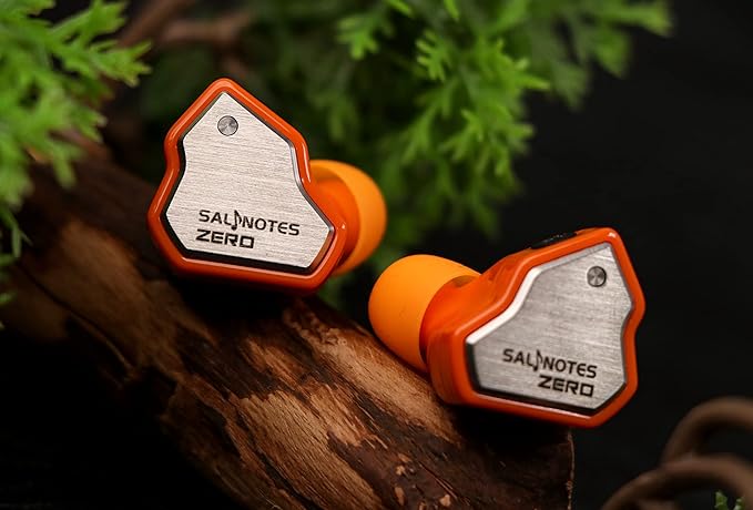 Linsoul 7Hz Salnotes Zero HiFi 10mm Dynamic Driver in-Ear Earphone IEM with Metal Composite Diaphragm Stainless Steel Faceplate Detachable 2Pin OFC Cable (Orange, Without Mic)