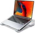 MOKURU Laptop Stand for Desk, Aluminum Laptop Riser, Ergonomic Computer Stand Compatible with for MacBook Pro/Air, Dell, HP, Lenovo, 10-17.3'' (Silver)