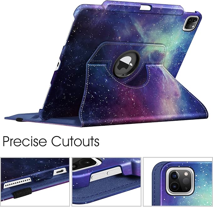Fintie Rotating Case for iPad Pro 12.9-inch 6th Generation 2022-360 Degree Swiveling Protective Cover with Pencil Holder, Auto Sleep/Wake, Also Fit iPad Pro 12.9" 5th/4th/3rd Gen, Galaxy