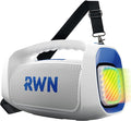 RWN Outdoor Bluetooth Speaker: 160W Loud Sound, IP67 Waterproof with 24H Playtime, Fast Charge, Bass, TWS, Portable Wireless Speakers with Light Show for House, Party, Projector, Beach (Blue+White)