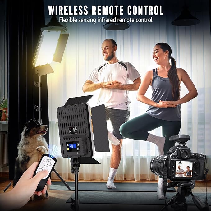 NiceVeedi 2-Pack Photography Lighting Kit, 36W Bi-Color Studio Lights 2700-6500K CRI 95+, Dimmable LED Video Light Kit with Remote Control & 72” Tripod Stand, Lighting for Video Recording/Photography