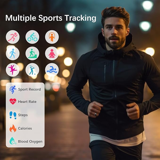 Health Smart Ring Fitness Tracker with GPS Route for Men Women, Step/Heart Rate/Blood Oxygen/Blood Pressure/Sleep Monitoring for iPhone & Andriod, No App Subscription (Silver, #13)