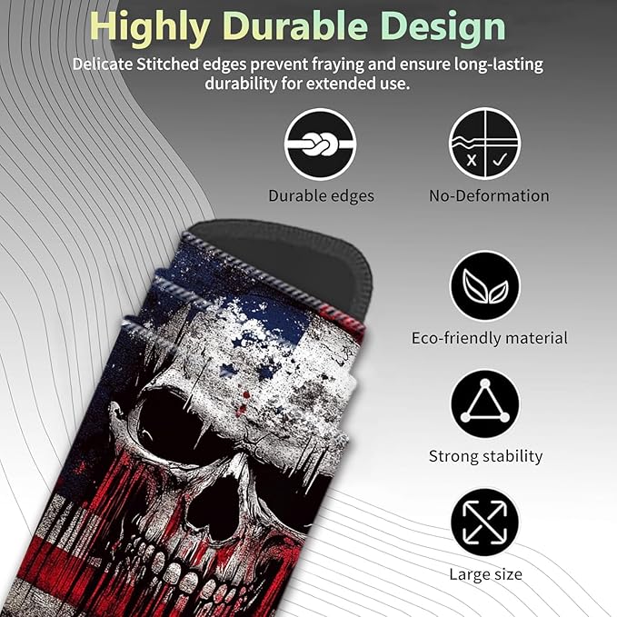 Extended Non-Slip Mouse Pad + Mouse Wrist Rest + Lace-Shaped Coaster Set, Ergonomic Design, Suitable for Desk and Home Gaming Table Mat, A Cross and an American Flag
