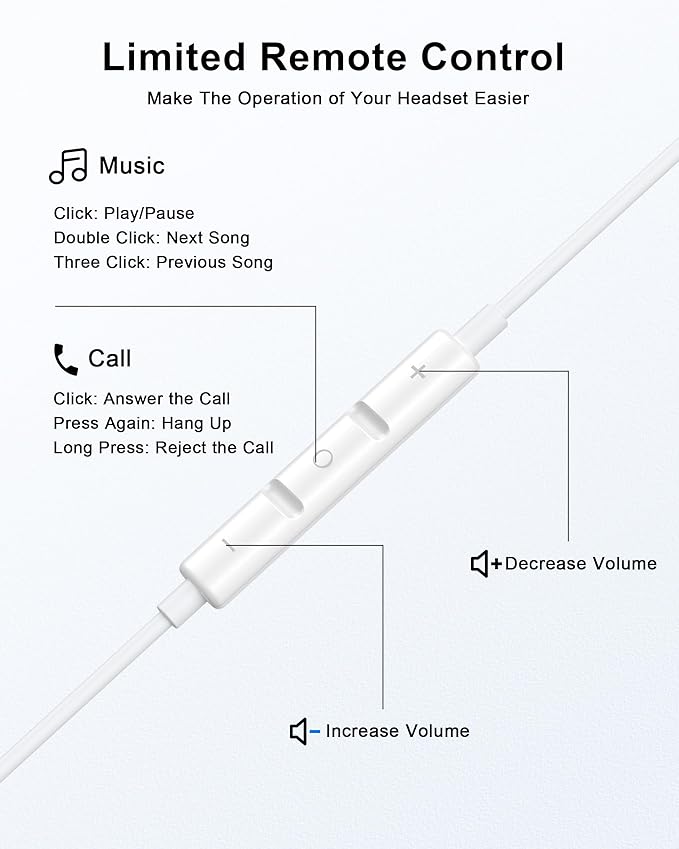USB C Earbuds Wired for iPhone 17 16 15, Type C Headphones Earphones with Microphone & Remote Noise Cancelling Ear Buds Compatible for iPhone 17 16 15 Pro Max, iPad Pro, Galaxy S26 S25 S24, Pixel 9 8