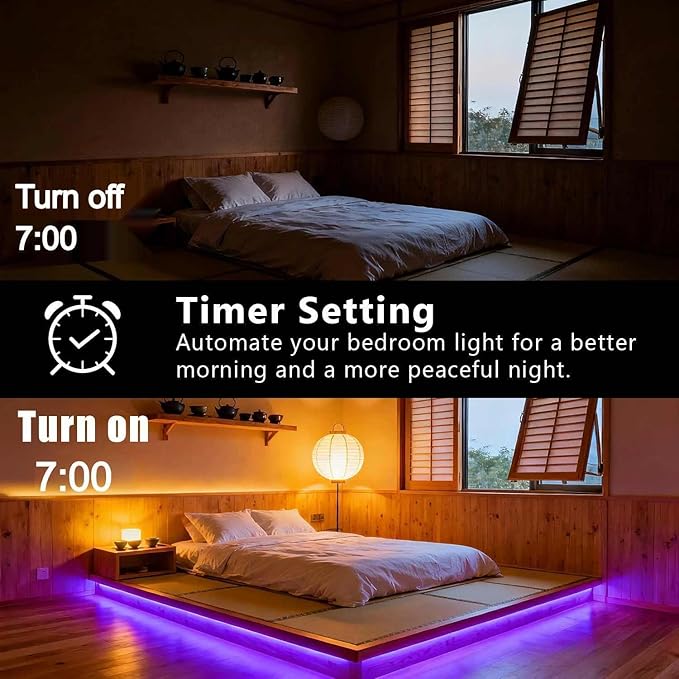 DAYBETTER Smart RGB Led Strip Lights, 150ft Led Lights for Bedroom with App Control, Multicolor Changing Led Light Strips Apply for Home Decor, Living Room, Kitchen, Home Party Decoration