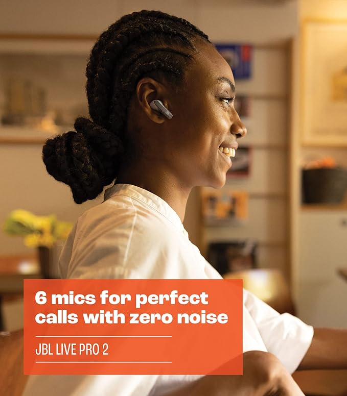 JBL Live Pro 2 - True Wireless Noise Cancelling Earbuds, up to 40 Hours of Playback with Wireless Charging, 6 mics for Perfect Calls, Touch & Voice Control, IPX5 Water Resistant (Rose)