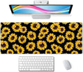 Large Mouse Pad Gaming Mousepad XL Sunflowers Desk Mat Mouse Pad Long 31.5x11.8 in Extended Big Cute Mouse Pad Waterproof Desk Pad with Non-Slip Base and Stitched Edges for Computer Keyboard
