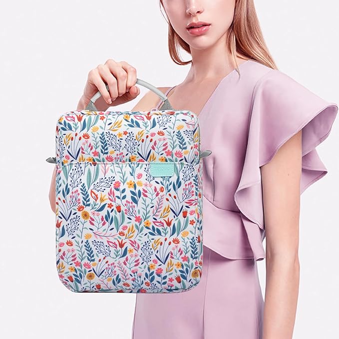 TiMOVO 9-11 Inch Tablet Sleeve Bag with Shoulder Strap for iPad 11-inch A16 2025, iPad 10th Gen. 10.9"/10.2", Galaxy Tab A9+/A11Plus 11", Flowers