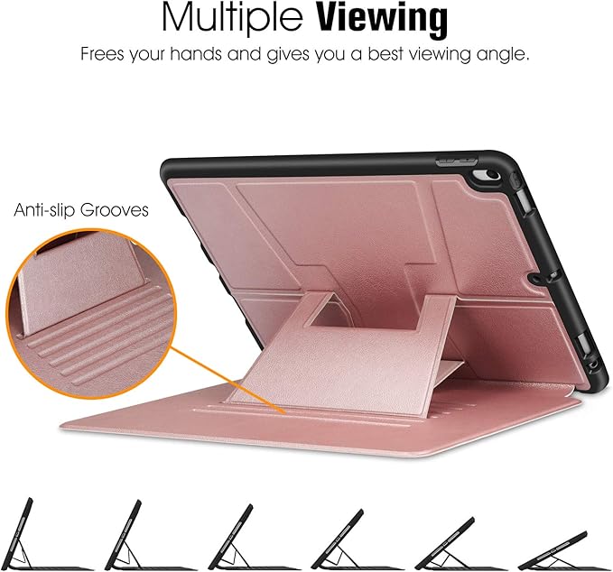 Fintie Magnetic Stand Case for iPad Air 10.5" (3rd Generation) 2019 / iPad Pro 10.5" 2017, Multi-Angle Viewing Rugged Soft TPU Back Cover with Pencil Holder, Auto Wake/Sleep, Rose Gold