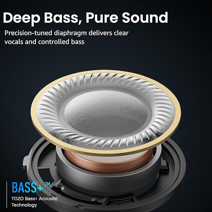 TOZO A1 Wireless Earbuds Bluetooth 5.3 Light Weight in Ear IPX5 Waterproof Headphones 2 Mic for AI Calls, Immersive Premium Sound Bass Headset with Charging Case, 32 Presets EQ Customization via App