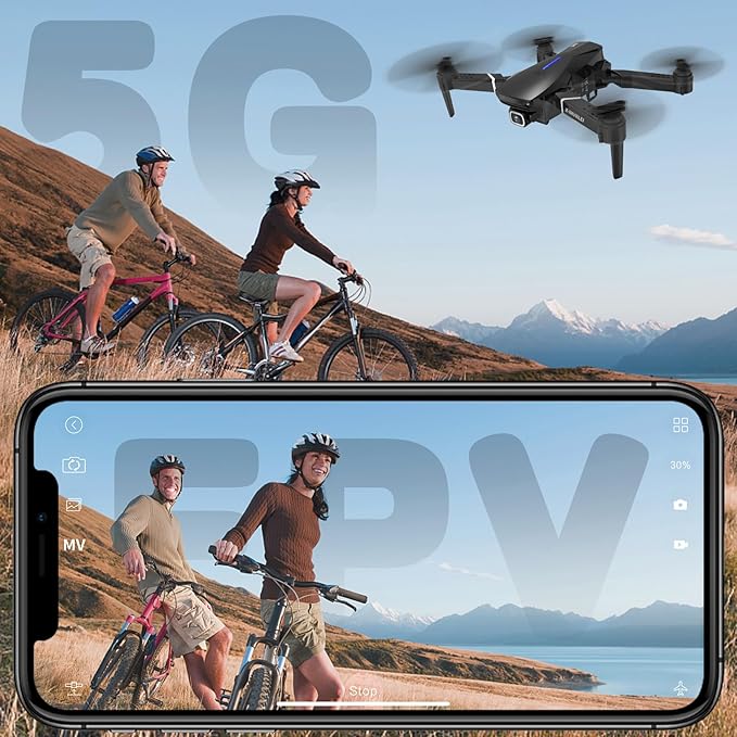 X9 4K GPS Drone with Camera for Adults Beginners, Foldable FPV RC Quadcopter, Optical Flow Positioning, Auto Return, Follow Me, Trajectory Flight, 3D Flip, Modular Batteries