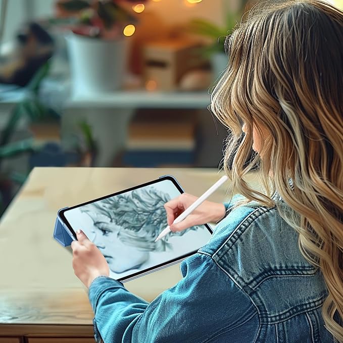 ProCase for iPad Pro 13 Inch Case M5 2025/ M4 2024, Smart Cover iPad Pro M5 M4 Case 13 Inch, Slim Stand Translucent Hard Shell Back, Supports Touch ID, Auto Wake/Sleep -SkyBlue