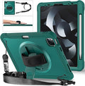 Batianda Case for iPad Pro 11-inch 2022 4th M2 Chip /2021 (3rd Generation) Heavy Duty Rugged Shockproof Tablet Cover with 360° Rotating Hand Strap Foldable Hidden Stand & Shoulder Strap, Teal