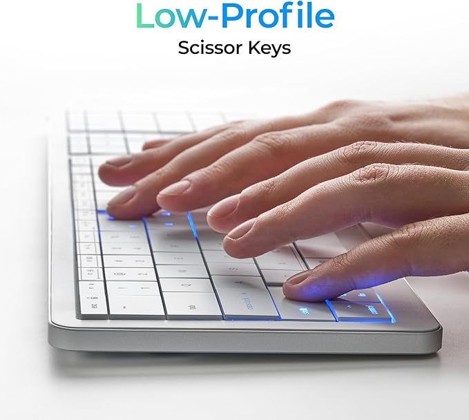 CLVX 1 Mac | Touch On Keys & Gestures AI Keyboard | Bluetooth & USB-C | Low Profile Silent Scissor Keys | Interactive RGB | Aluminum Chassis | Compatible with Mac/iPad/AppleTV/VisionPro