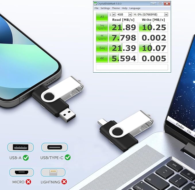 32GB USB2.0 & Type-C Flash Drives 10-Pack EASTBULL 2-in-1 FAT32 USB C Drive Bulk USB-A + USB-C Thumb Drives Pack OTG Memory Sticks Compatible with Smartphones, Computers, Tablets, Mac (Black, 32GB)