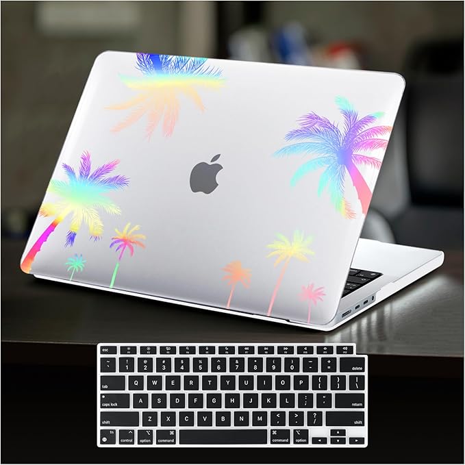 DTangLsm for MacBook Pro 14 inch Case 2026 M5, 2025-2021 M4 M3 M2 M1 A3426 A3427 A3434 A3112 A3185 A3401 A2918 A2992 A2779 A2442, Plastic Hard Cover for MacBook Pro 14 Case&Keyboard Skin, Coconut Tree