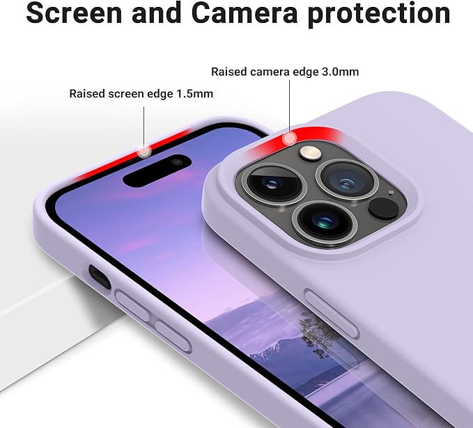 OTOFLY Designed for iPhone 14 Pro Case, Silicone Shockproof Slim Thin Phone Case for iPhone 14 Pro 6.1 inch (Cloud Mauve)