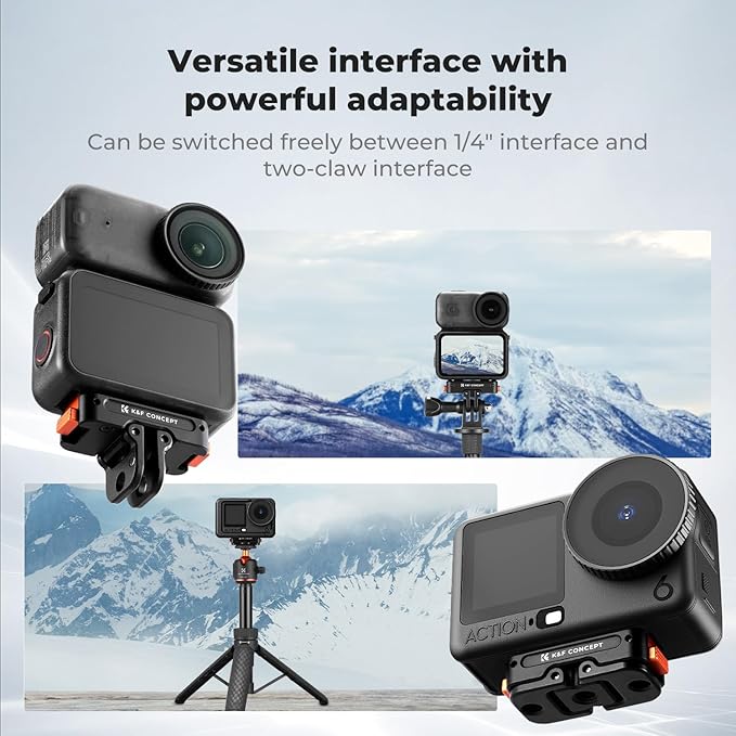 K&F Concept Magnetic Quick Release Adapter Mount Compatible with DJI Osmo Nano/Osmo Action 6, Expansion Stand with 1/4 Screw Hole/Foldable Connector/Quick-Release Buckle, Action Camera Accessories