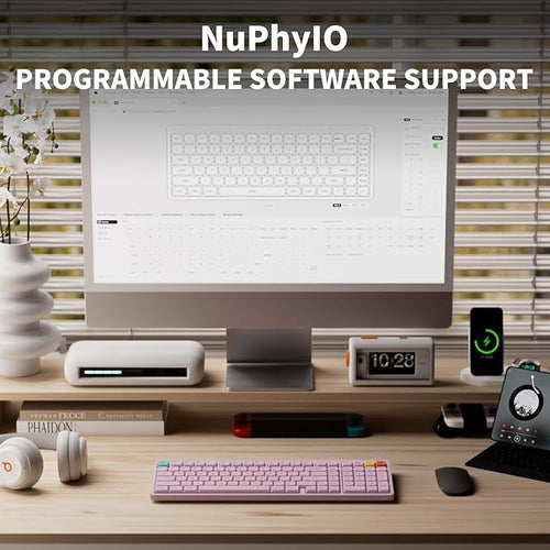 NuPhy Node100 Wireless Mechanical Keyboard, Hot Swappable Custom Low Profile Keyboard, 103 Keys Computer Gaming Keyboards, Supports Touch Gestures, PBT Keycaps, RGB Backlit, Bluetooth/2.4GHz/USB-C