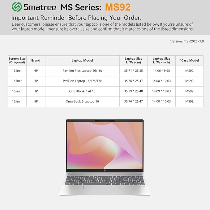 Smatree MS92 Hard EVA Protective Sleeve with Stand Compatible for 16 inch HP OmniBook 7 AI 16,for 16 inch Pavilion Laptop 16/16t/16z,OmniBook 5 Laptop16,Pavilion Plus Laptop16/16t Case,Green