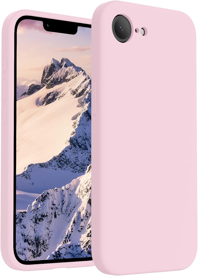 FireNova Magnetic for iPhone 17e Case/iPhone 16e Case, Compatible with MagSafe, [Silicone Camera Protection] Microfiber Lining Phone Case, 6.1", Chalk Pink