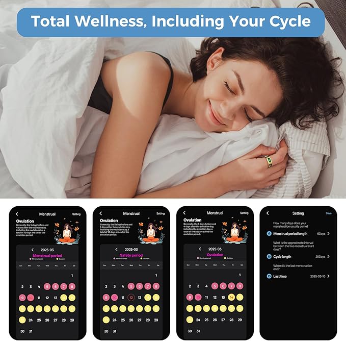 Smart Ring with Instant Notification Alerts & Gesture Control - Sleep Tracker Ring, Fitness Ring for Steps & Heart Rate, IP68 Waterproof (Gold, 10)