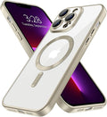 Hython Magnetic Clear for iPhone 13 Pro Max Case with Camera Lens Protector [Compatible with MagSafe] Plating Edge Slim Soft TPU Cover Protective Phone Case for iPhone 13 Pro Max 6.7", Matte Gray