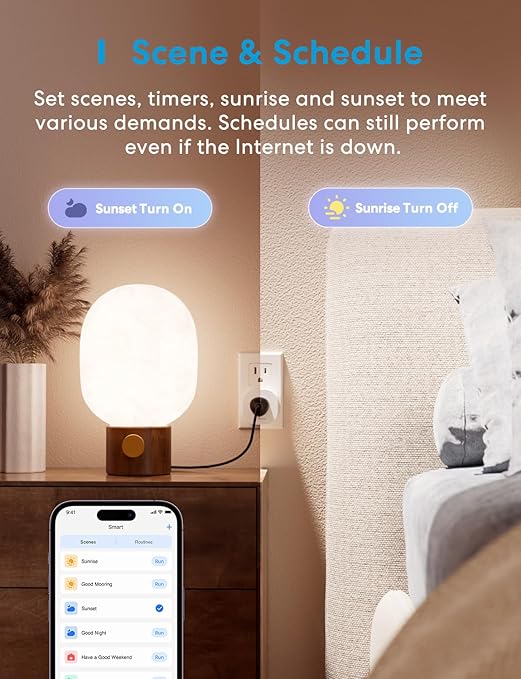 Meross Matter Smart Plug Mini, Easy Setup, 100% Privacy, Compact Size, Support Apple Home, Alexa, Google Home with Schedule and Timer, App and Voice Control, Power Protection, 2.4G Wi-Fi Only (2 Pack)