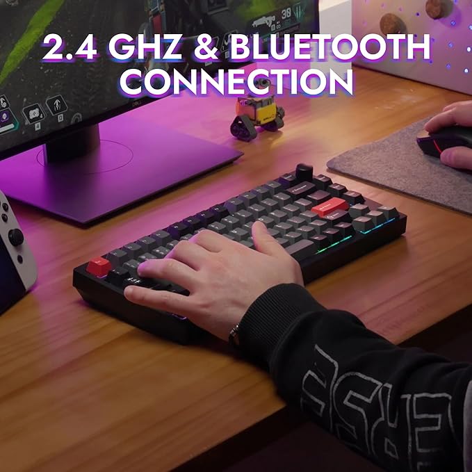LEMOKEY P1 Pro Wireless Custom Mechanical Keyboard, Full Aluminum 2.4 GHz Bluetooth RGB Backlit 75% Layout with Hot-swappable KEYCHRON Super Brown Switch Compatible with Mac Windows Linux