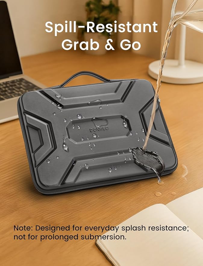 DOMISO 17 inch Laptop Sleeve with Handle, Shockproof and Waterproof EVA Protective Laptop case, Laptop Sleeves for 17.3" HP Dell Asus Laptop, Dark Grey