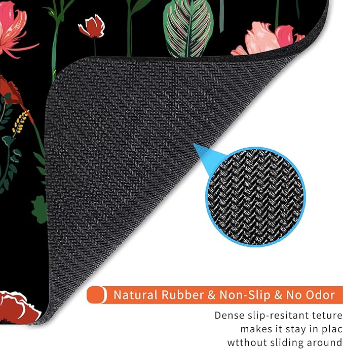 Square Mouse Pad Blooming Botanical Flowers,Personalized Premium-Textured Custom Mouse Mat Design,Washable Mousepad Cloth,Non-Slip Rubber Base Computer Mouse Pads for Wireless Mouse