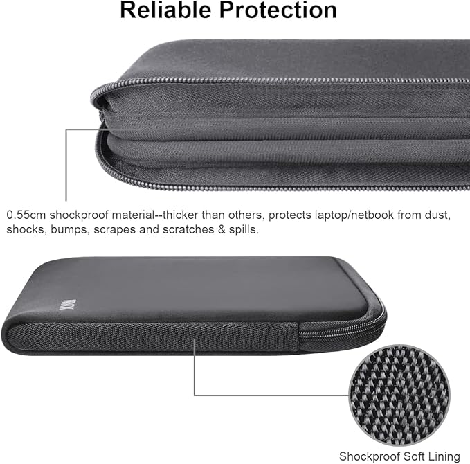 Arvok 17-17.3 Inch Laptop Sleeve Multi-Color & Size Choices Case/Water-Resistant Neoprene Notebook Computer Pocket Tablet Briefcase Carrying Bag/Pouch Skin Cover for HP/Dell/Lenovo/Asus/Acer, Grey