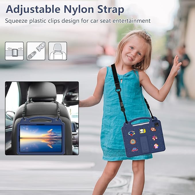 YRH Kids Case for iPad Air 13-in. M4/M3/M2 (2026/2025/2024), for iPad Pro 13-in. M5/M4 (2026/2024), for iPad Pro 12.9-in., Navy