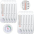 Leinuosen 10 Pcs Indoor Outdoor Wall Thermometer Humidity Meter Vertical Thermometer and Hygrometer Wireless Temperature Humidity Gauge Meter with Fahrenheit/Celsius for Patio Garden