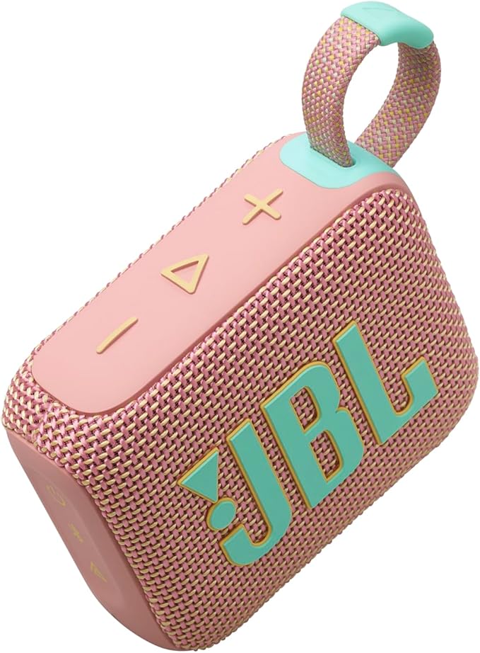 JBL Go 4 - Ultra-Portable, Waterproof and Dustproof Bluetooth Speaker, Big JBL Pro Sound with Punchy bass, 7-Hour Built-in Battery, Made in Part with Recycled Materials (Pink)