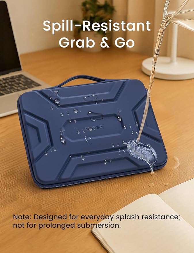 DOMISO 15.6 inch Laptop Sleeve Shoulder Bag Shockproof Computer Bag Waterproof EVA Protective Carrying Case for 16" MacBook Pro/Max M2 M1 2019-2023,15"-16" HP Dell Asus Laptop,Dell XPS 15,Dark Blue